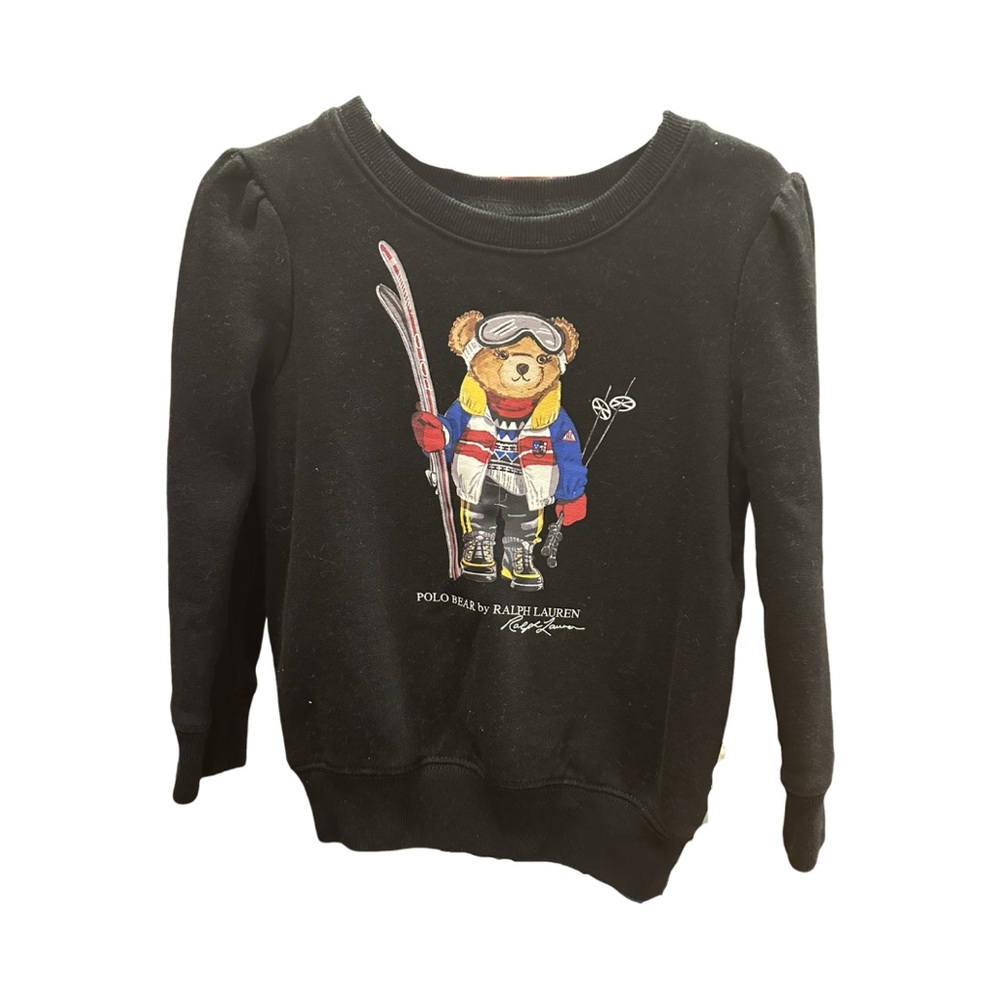 Polo by Ralph Lauren Black Kids Sweatshirt with Bear Graphic